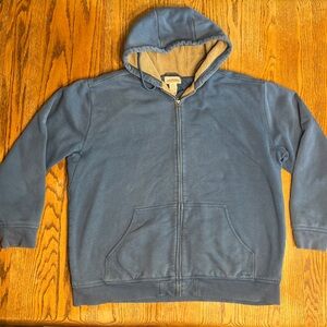 L.L. Bean Katahdin Iron Works Blue and Tan Fleece-Lined Jacket